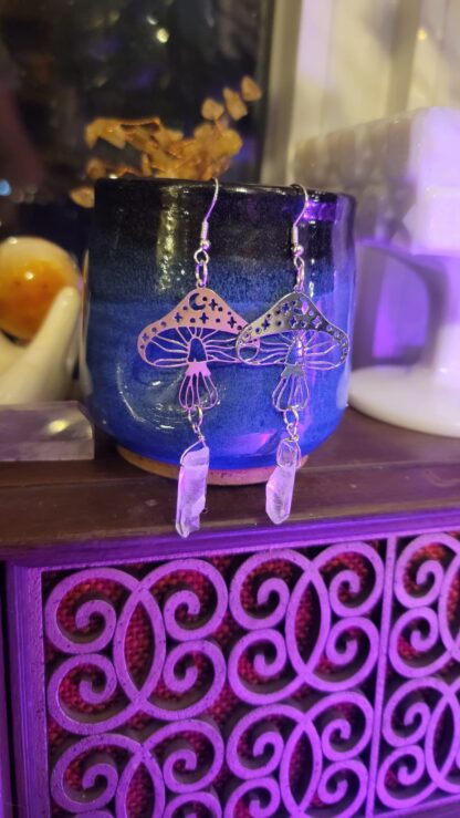 Quartz Mushroom Earrings