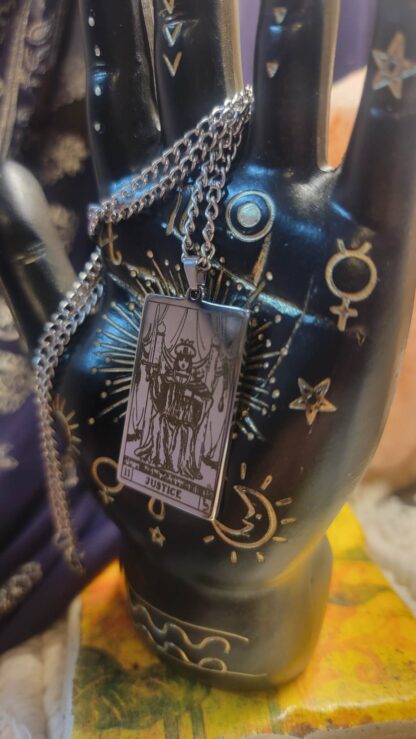 Justice Tarot Card Necklace