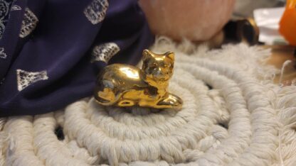 Golden Vintage Ceramic Cat