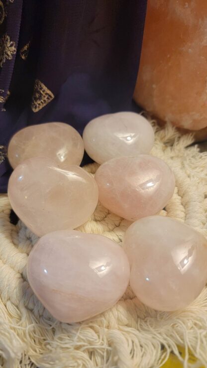 Rose Quartz Heart Palm Stone