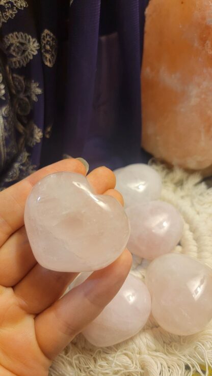 Rose Quartz Heart Palm Stone - Image 2