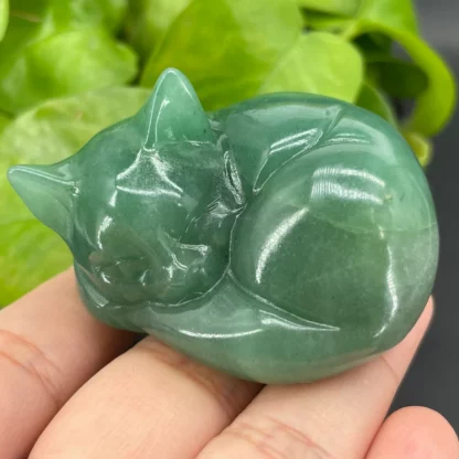 Green Aventurine Crystal Cat