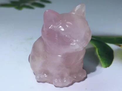 Rose Quartz Crystal Cat