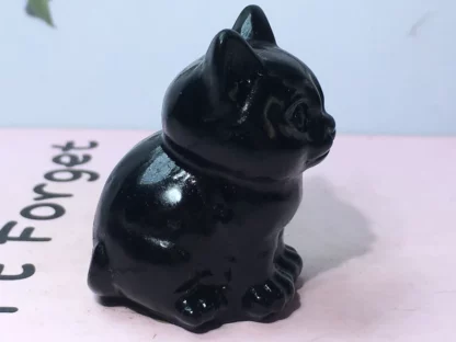 Black Obsidian Crystal Cat - Image 3