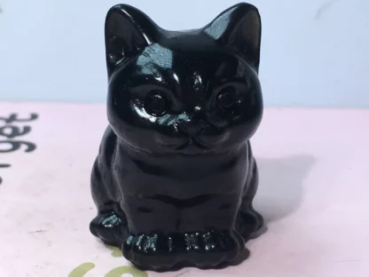 Black Obsidian Crystal Cat