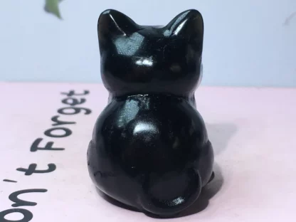 Black Obsidian Crystal Cat - Image 2