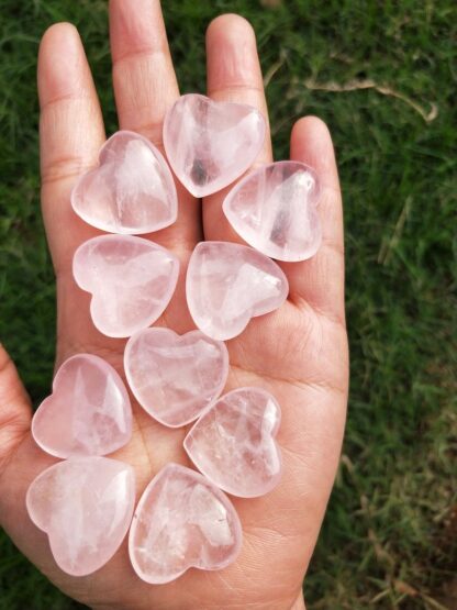 Rose quartz heart palm stone B - Image 2