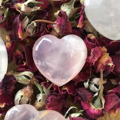 Rose quartz heart palm stone B